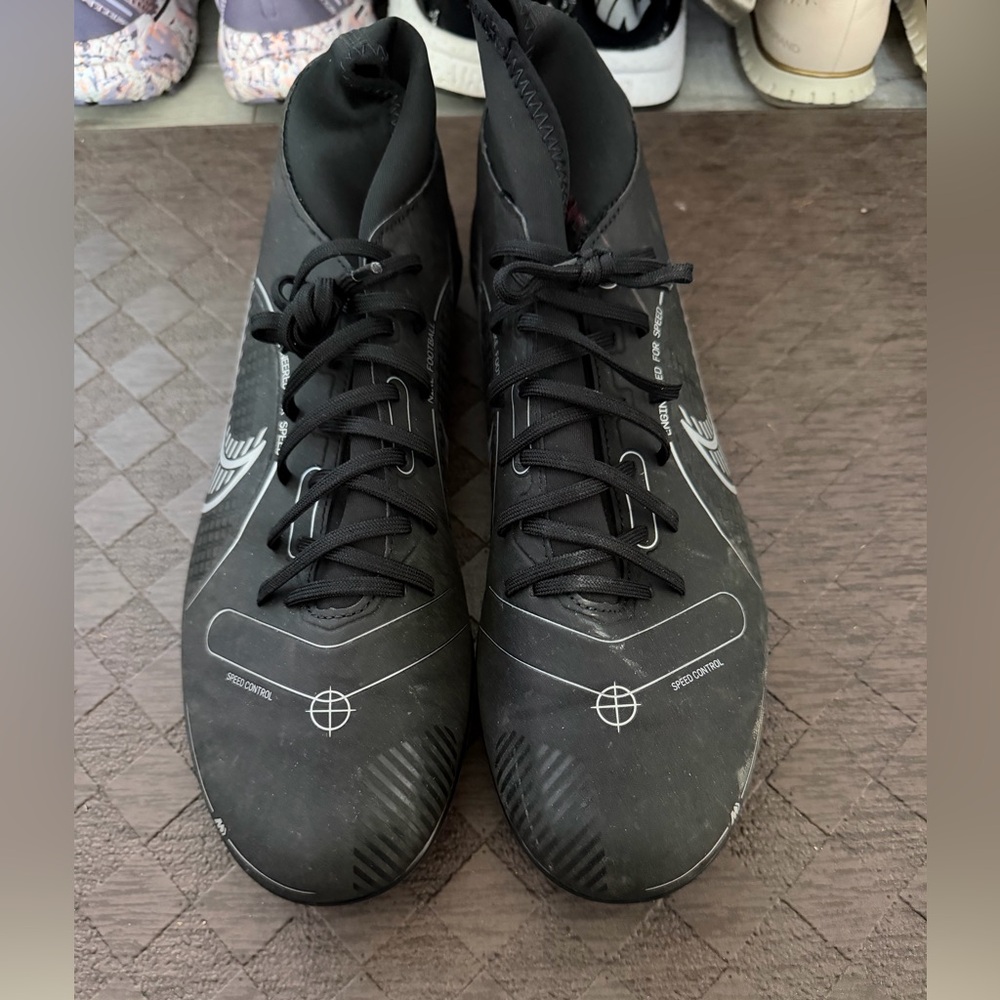 Nike Men's Black Soccer Cleats with White Accents